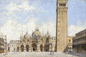 Piazza San Marco with a view of the Basillica and the Campanile, Venice