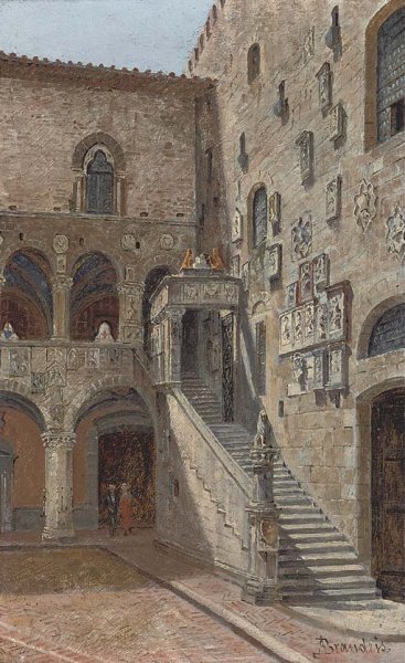 The courtyard of the Bargello, Florence