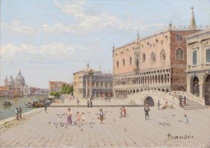 Two Views Of Venice La Piazzetta In Front Of The Doge's Palace